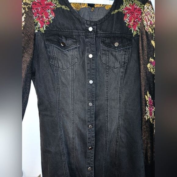 Desigual Roxanne Denim With Flower Dress - Picture 8 of 16